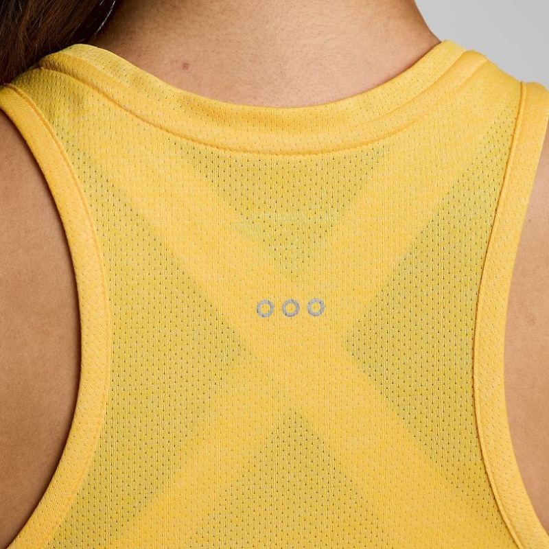 Yellow Saucony Stopwatch Women's Singlet | USA VMUWZP