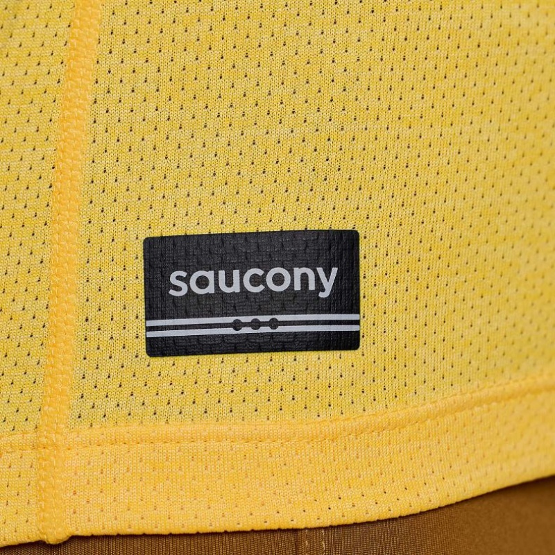 Yellow Saucony Stopwatch Women's Singlet | USA VMUWZP